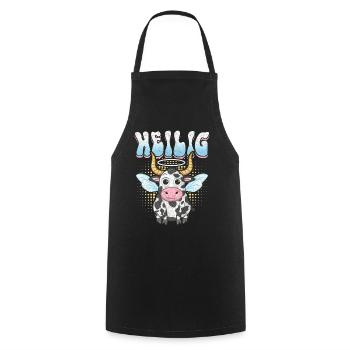 Sacred Cow with Halo and Wings - Cooking Apron - black - Front - AI Model Male 185 dark (185cm)
