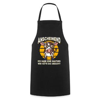 Attitude de vache avec style - Tablier de cuisine - noir - Devant - AI Model Male 185 dark (185cm)
