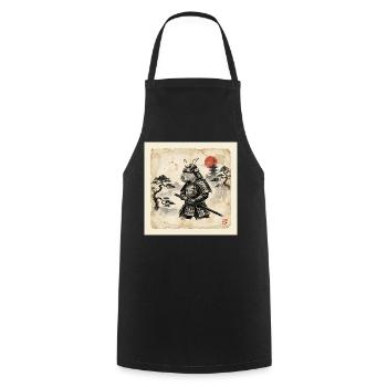 Capybara Samurai Japanese Warrior - Cooking Apron - black - Front - AI Model Male 185 dark (185cm)