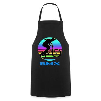 BMX bike - Cooking Apron - black - Front - AI Model Male 185 dark (185cm)