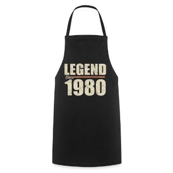 Geburtstag 1980 | Legende seit 1980 - Kochschürze - Schwarz - Vorne - AI Model Male 185 dark (185cm)