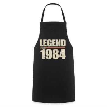 Geburtstag 1984 | Legende seit 1984 - Kochschürze - Schwarz - Vorne - AI Model Male 185 dark (185cm)