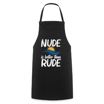 Nudité Gear Freedom Lover Nudisme Naturiste - Tablier de cuisine - noir - Devant - AI Model Male 185 dark (185cm)