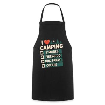 Ich liebe Camping Smores Brennholz-Insektenspray Kaffee - Kochschürze - Schwarz - Vorne - AI Model Male 185 dark (185cm)