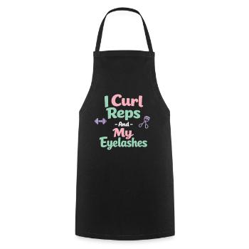 Anime Strong Girl Taking The Force In - Cooking Apron - black - Front - AI Model Male 185 dark (185cm)