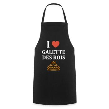 Humour galette des rois - Tablier de cuisine - noir - Devant - AI Model Male 185 dark (185cm)