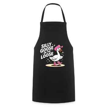 Silly Goose On The Loose - Cooking Apron - black - Front - AI Model Male 185 dark (185cm)