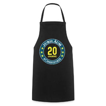 Hearing aid acoustician anniversary 20 years 20th anniversary - Cooking Apron - black - Front - AI Model Male 185 dark (185cm)