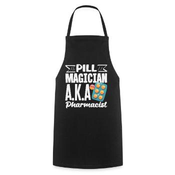 Apotheker Pharmazeutisch-technischer - Kochschürze - Schwarz - Vorne - AI Model Male 185 dark (185cm)