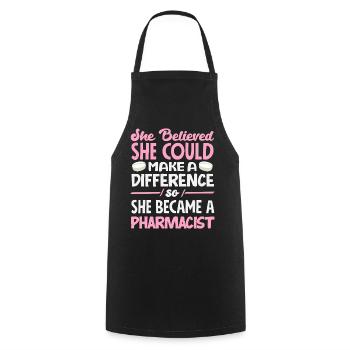 Pharmacien Technicien Pharmaceutique - Tablier de cuisine - noir - Devant - AI Model Male 185 dark (185cm)