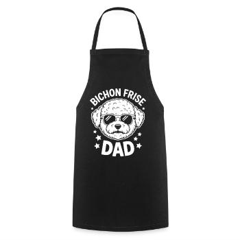Expressions du Bichon Frisé Drôle : Don Bichon Frisé - Tablier de cuisine - noir - Devant - AI Model Male 185 dark (185cm)