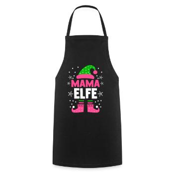 Christmas, family, mother, mom, elf - Cooking Apron - black - Front - AI Model Male 185 dark (185cm)
