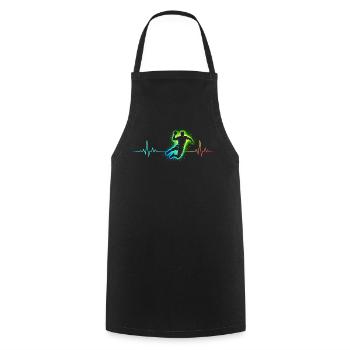 handball herzschlag - Kochschürze - Schwarz - Vorne - AI Model Male 185 dark (185cm)