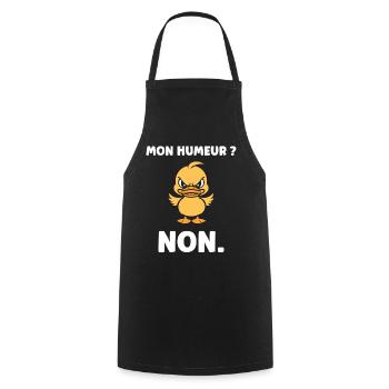 Canard boudeur Non - Tablier de cuisine - noir - Devant - AI Model Male 185 dark (185cm)