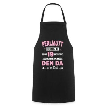 Mother of Pearl Wedding 19th Wedding Anniversary Anniversary Wife - Cooking Apron - black - Front - AI Model Male 185 dark (185cm)
