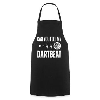 Darts "Can you fell my Dartbeat" Heartbeat Tote Bag - Cooking Apron - black - Front - AI Model Male 185 dark (185cm)