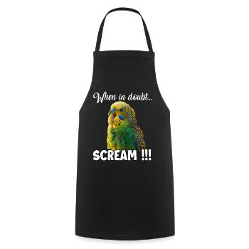 Creative Gifts Bird Friends Budgie - Cooking Apron - black - Front - AI Model Male 185 dark (185cm)