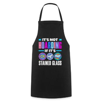 Stained Glass Art Stained Glass Artist - Cooking Apron - black - Front - AI Model Male 185 dark (185cm)