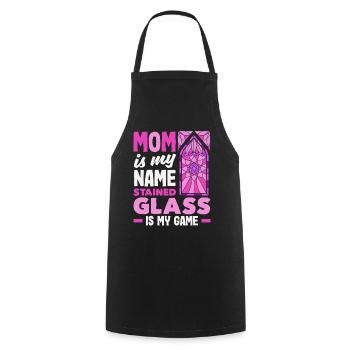 Stained Glass Art Stained Glass Artist - Cooking Apron - black - Front - AI Model Male 185 dark (185cm)
