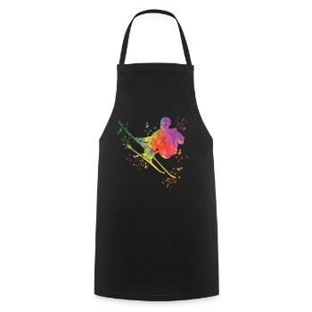 Alpine skiing Winter sports Nordic skiing - Cooking Apron - black - Front - AI Model Male 185 dark (185cm)