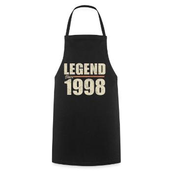 Anniversaire 1998 | Légende depuis 1998 - Tablier de cuisine - noir - Devant - AI Model Male 185 dark (185cm)