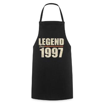 Anniversary 1997 | Legend since 1997 - Cooking Apron - black - Front - AI Model Male 185 dark (185cm)
