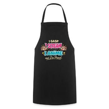 Anime Fangirl Screams Anime Reaction - Cooking Apron - black - Front - AI Model Male 185 dark (185cm)