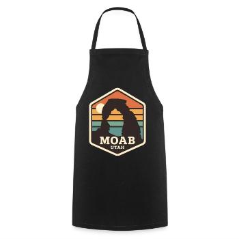 Arche du désert de Moab, Utah, coucher de soleil rétro - Tablier de cuisine - noir - Devant - AI Model Male 185 dark (185cm)