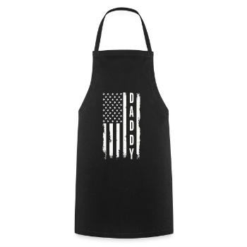 Daddy US Flag Patriotic Father America - Cooking Apron - black - Front - AI Model Male 185 dark (185cm)