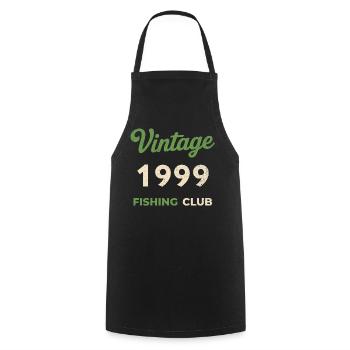 Vintage 1999 – Fishing Club Retro Birth Year - Cooking Apron - black - Front - AI Model Male 185 dark (185cm)