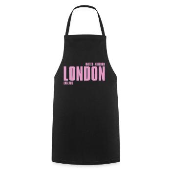 London Pink Bold Typography - Cooking Apron - black - Front - AI Model Male 185 dark (185cm)