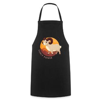 Pouvoir bouclé du Bélier - Tablier de cuisine - noir - Devant - AI Model Male 185 dark (185cm)