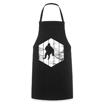 Eishockeyspieler Zeichnung - Kochschürze - Schwarz - Vorne - AI Model Male 185 dark (185cm)