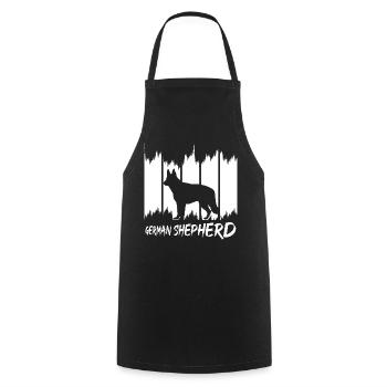 German Shepherd - Cooking Apron - black - Front - AI Model Male 185 dark (185cm)