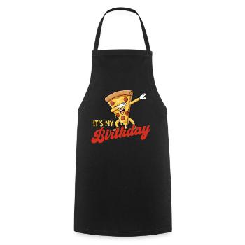C’est ma fête drôle d’anniversaire en dabbing pizza - Tablier de cuisine - noir - Devant - AI Model Male 185 dark (185cm)