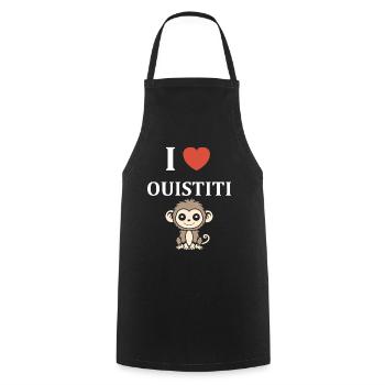ouistiti - Tablier de cuisine - noir - Devant - AI Model Male 185 dark (185cm)