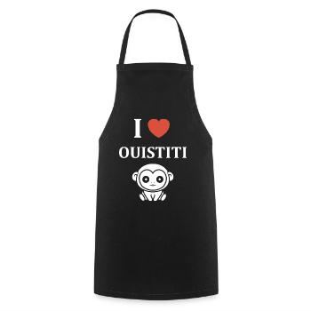 ouistiti - Tablier de cuisine - noir - Devant - AI Model Male 185 dark (185cm)
