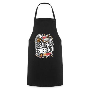 The location is drunken booze party beer - Cooking Apron - black - Front - AI Model Male 185 dark (185cm)