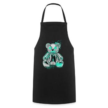 Graffiti Teddy Rebell Street Art - Kochschürze - Schwarz - Vorne - AI Model Male 185 dark (185cm)