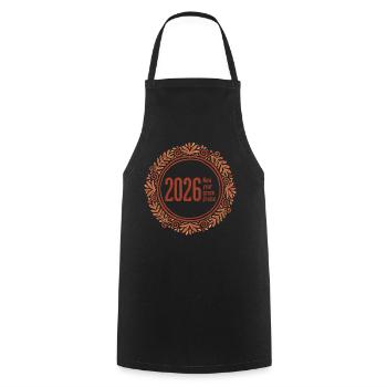 Célébration de la Grâce du Nouvel An 2026 - Tablier de cuisine - noir - Devant - AI Model Male 185 dark (185cm)