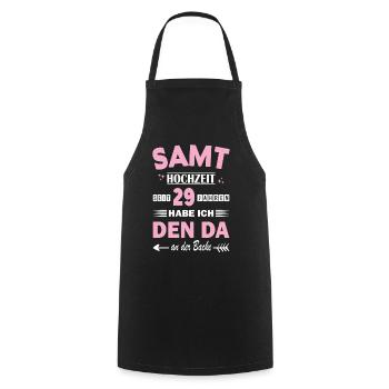 Mariage en velours 29e anniversaire de mariage Épouse - Tablier de cuisine - noir - Devant - AI Model Male 185 dark (185cm)