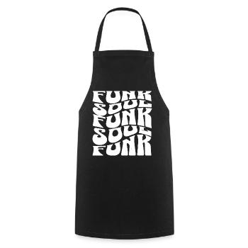 Funk et Soul Musique Typographie Audacieuse - Tablier de cuisine - noir - Devant - AI Model Male 185 dark (185cm)