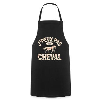 I can't I have horse - Cooking Apron - black - Front - AI Model Male 185 dark (185cm)