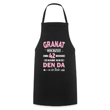 42 Years Relationship Anniversary Wedding Anniversary - Cooking Apron - black - Front - AI Model Male 185 dark (185cm)