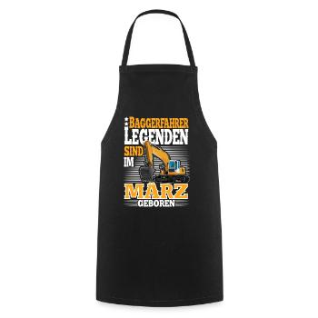 Marche d’anniversaire du conducteur d’excavatrice - Tablier de cuisine - noir - Devant - AI Model Male 185 dark (185cm)
