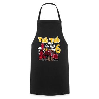 Locomotive du 6e anniversaire - Tablier de cuisine - noir - Devant - AI Model Male 185 dark (185cm)