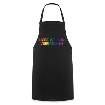 L’amour n’est pas un crime – déclaration de fierté - Tablier de cuisine - noir - Devant - AI Model Male 185 dark (185cm)