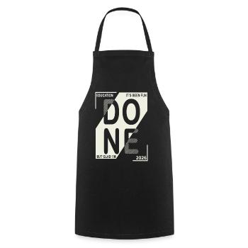 Done 2026 – Training completed design - Cooking Apron - black - Front - AI Model Male 185 dark (185cm)
