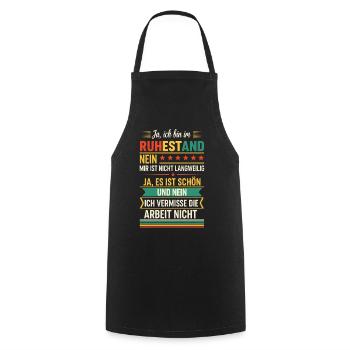 Ja ich bin im Ruhestand mir ist nicht langweilig - Tablier de cuisine - noir - Devant - AI Model Male 185 dark (185cm)