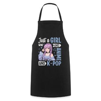 Just A Girl Who Loves Anime And K-Pop - Kochschürze - Schwarz - Vorne - AI Model Male 185 dark (185cm)